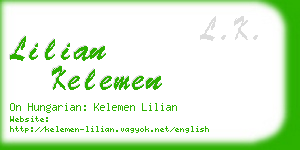 lilian kelemen business card